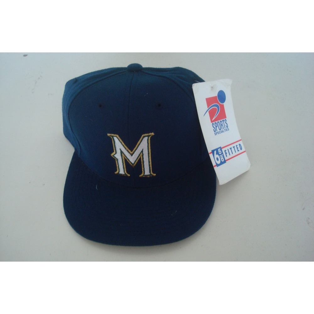 MILWAUKEE BREWERS‎    FITTED 6 5/8  BEACH GOLF DEADSTOCK HAT CAP VINTAGE H3